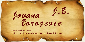 Jovana Borojević vizit kartica